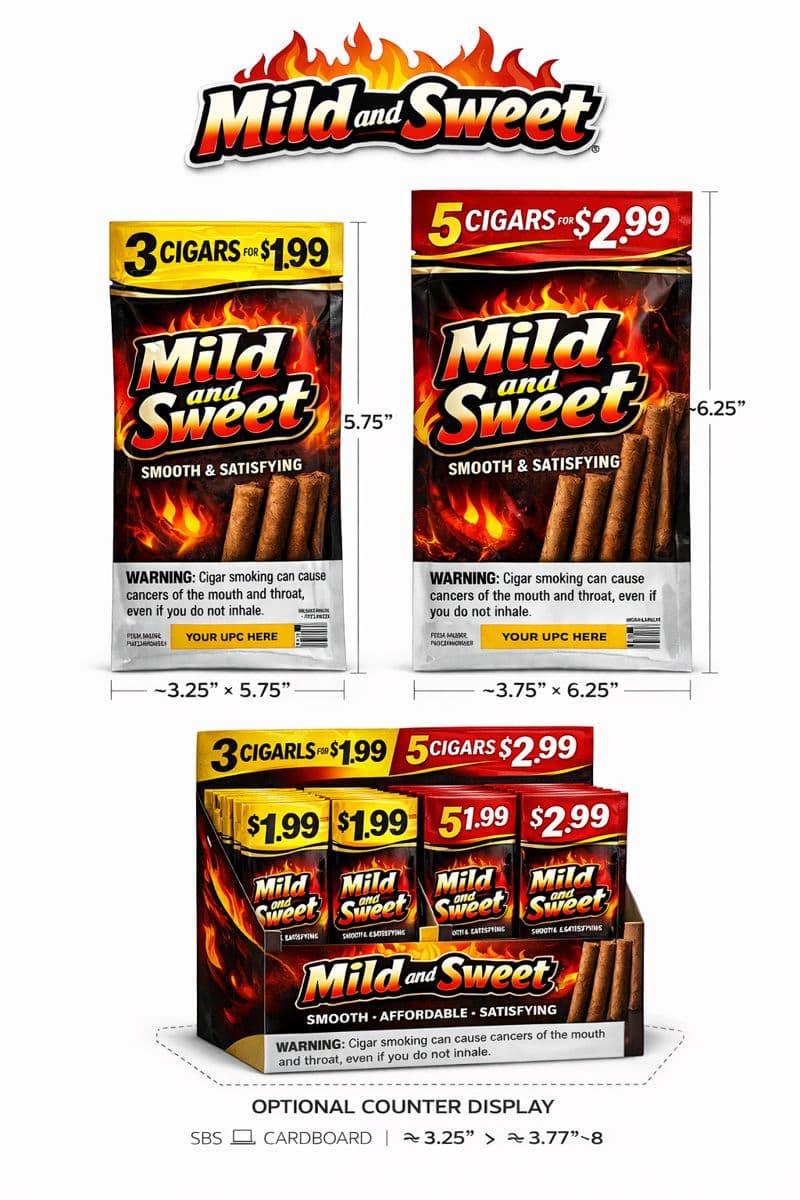 Mild and Sweet 3 Pack Cigarillos