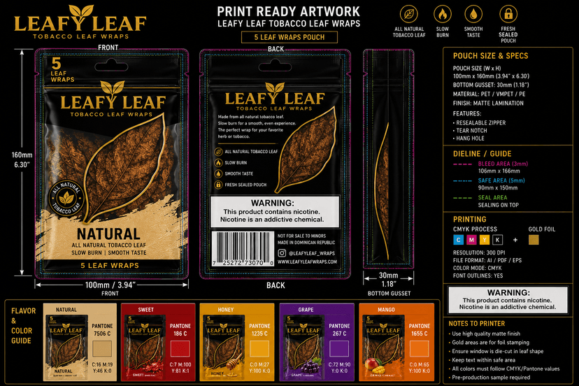 Leafy Leaf Natural — Print Ready Artwork