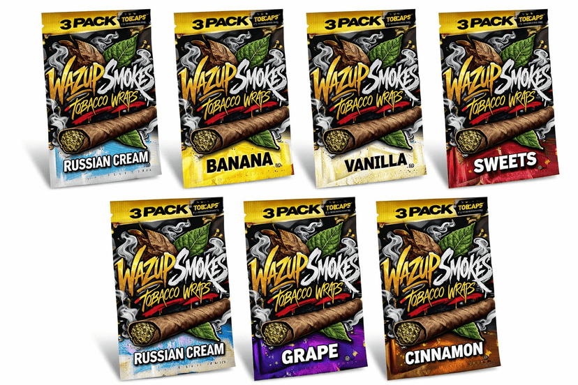 Wazup Smokes box packaging