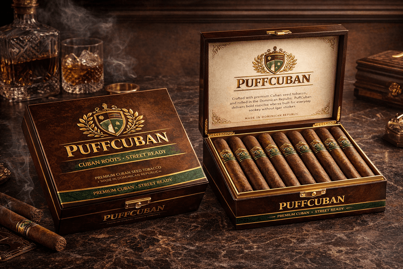 Puff Cuban box packaging