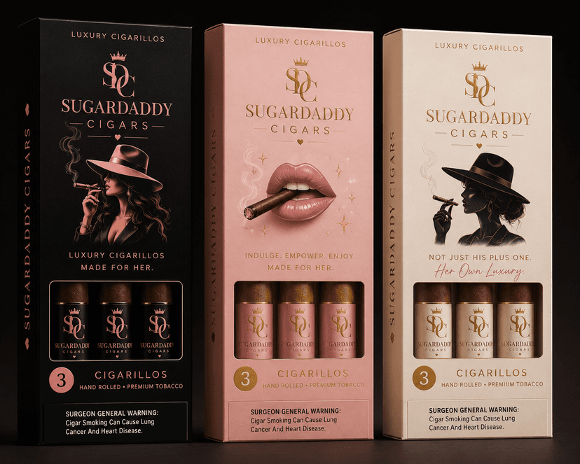 Sugar Daddy Slim Cigarillos box packaging