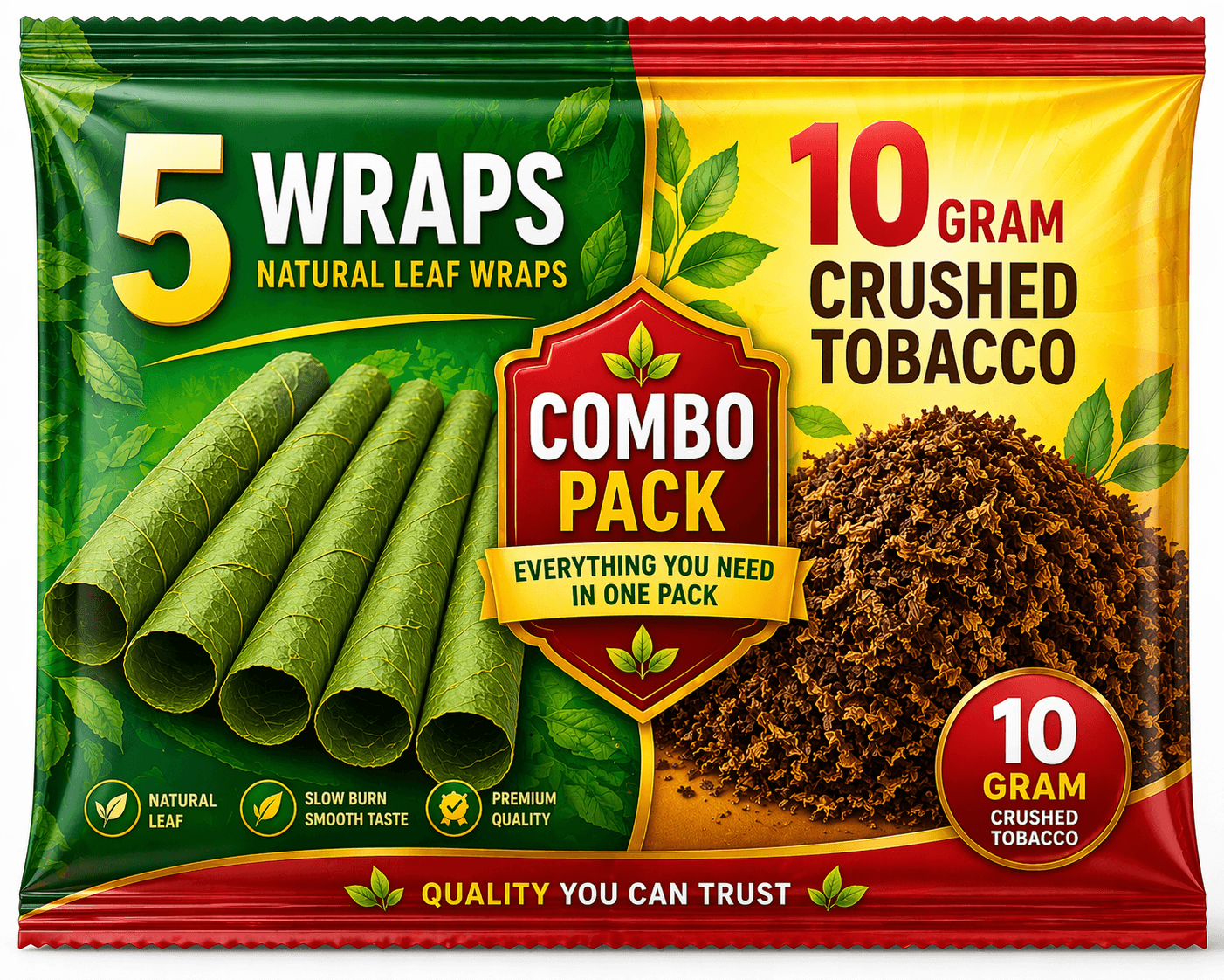 Combo Pack — 5 Wraps + 10g Crushed Tobacco