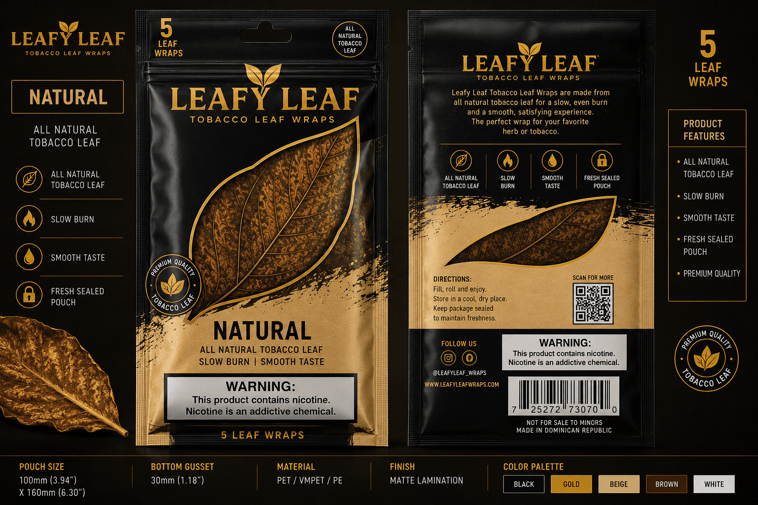 Leafy Leaf Natural Tobacco Wrap