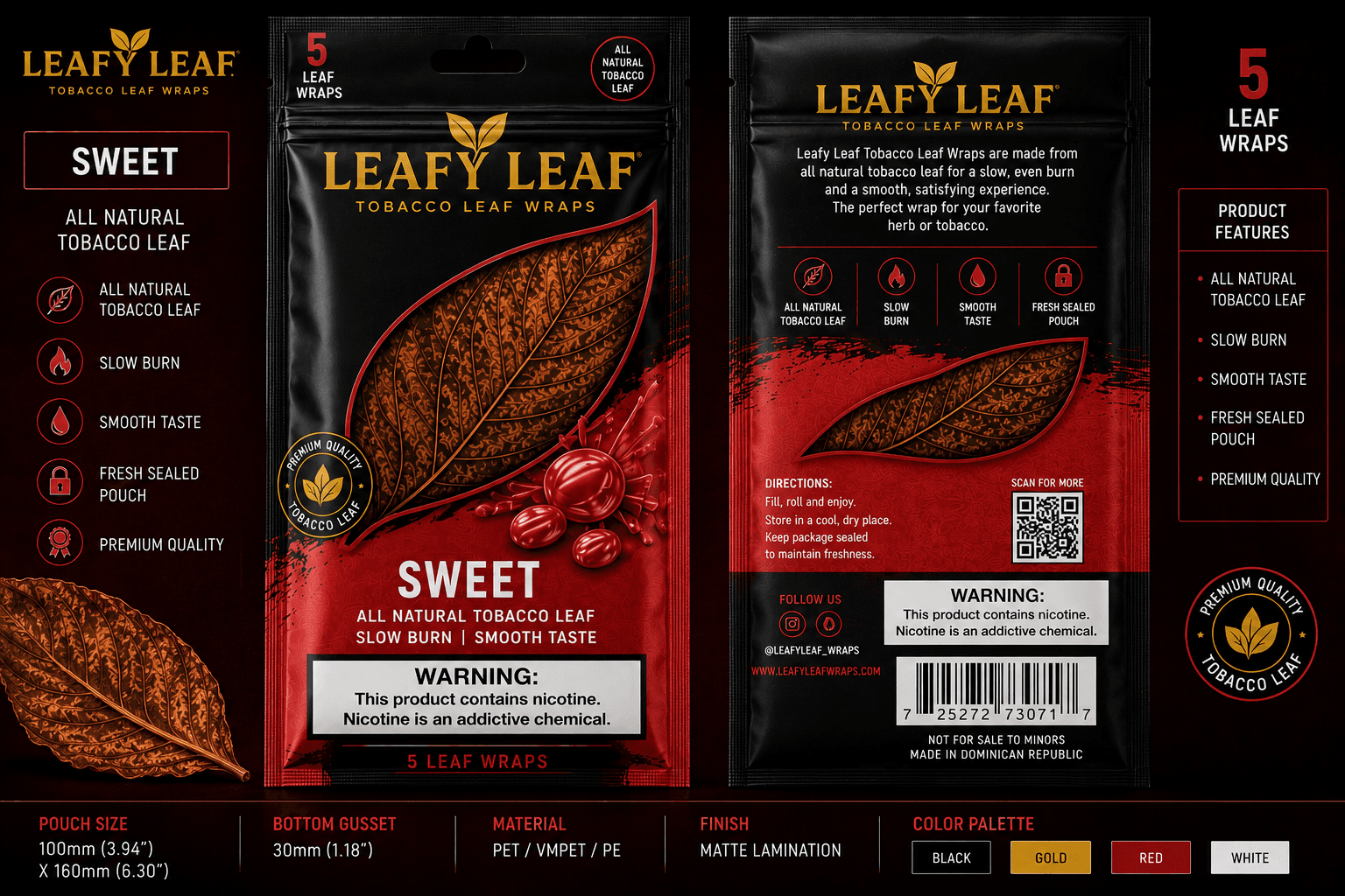 Leafy Leaf Sweet Tobacco Wrap